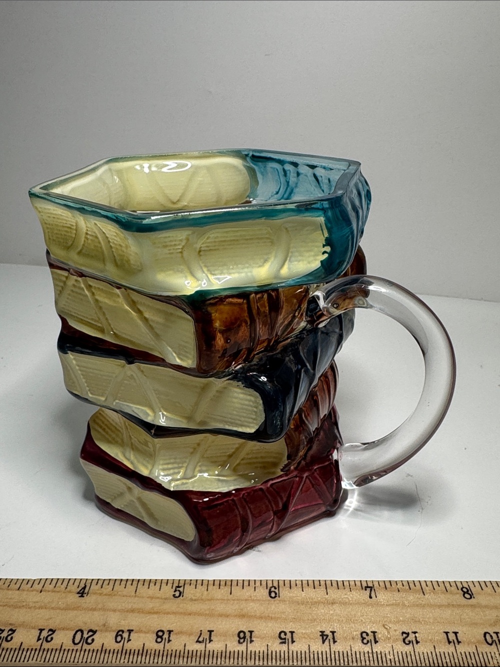 Fabulous stack of books glass mug librarian teacher avid reader